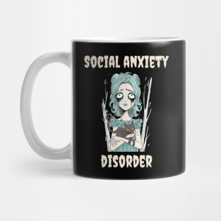 Social Anxiety Disorder – Cute Gothic Girl with Cat Mug